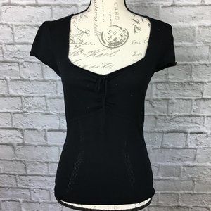 The Limited Black Knit Top with Rhinestones Size M